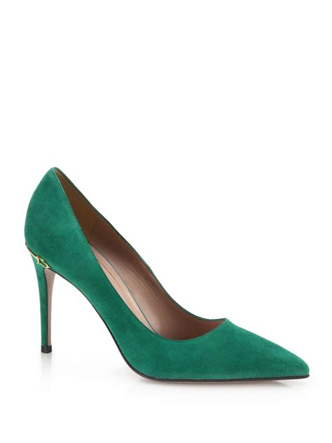 gucci green pumps